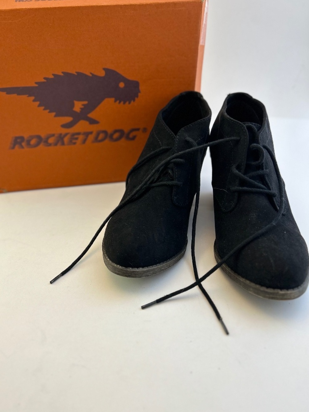 Rocket Dog Sam Coast Black Suede Lace-Up Ankle Bootie